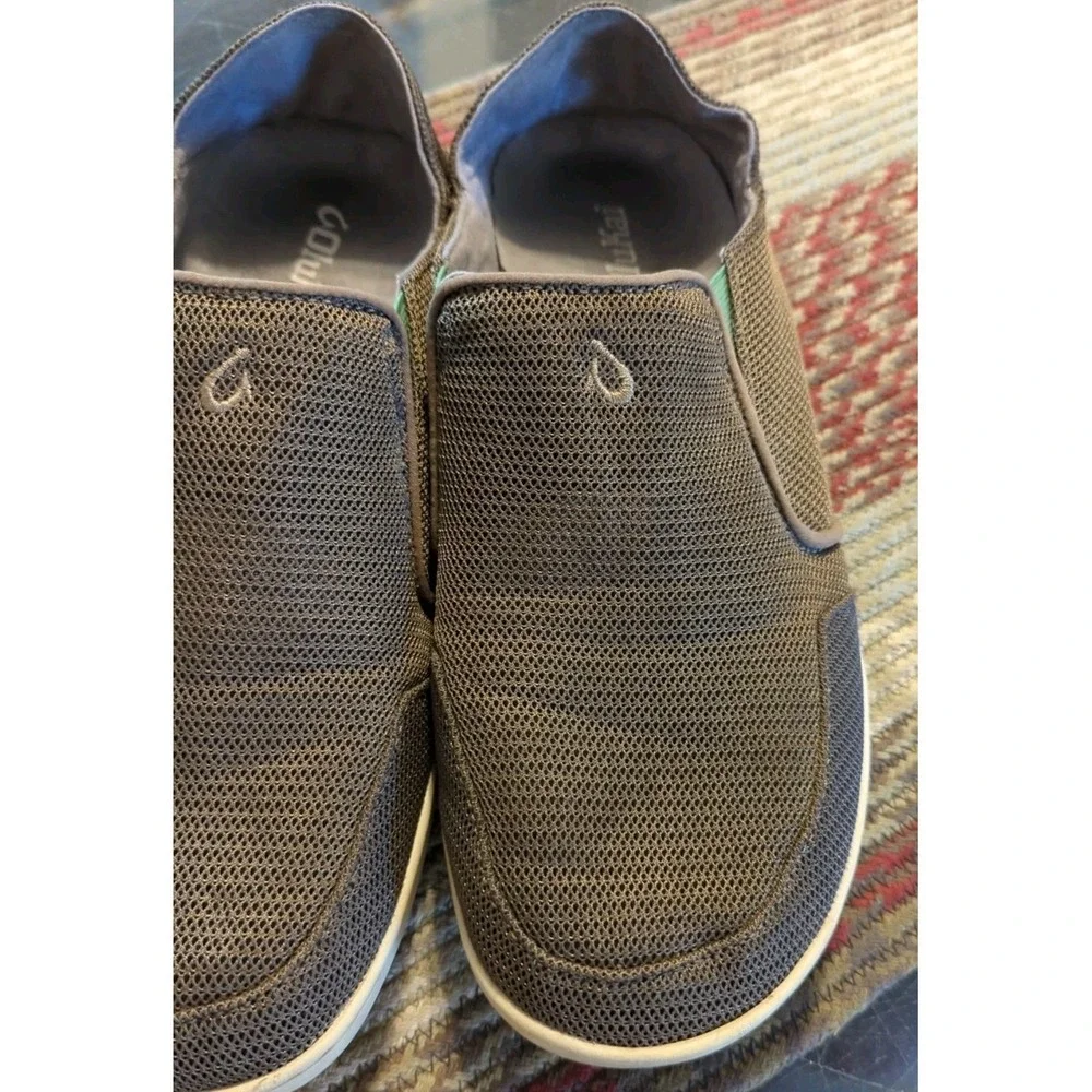 OluKai Nohea Men's Sz 10 Mesh Slip-On Mustang-Lime Loafer Slides Sidewalk Surfer